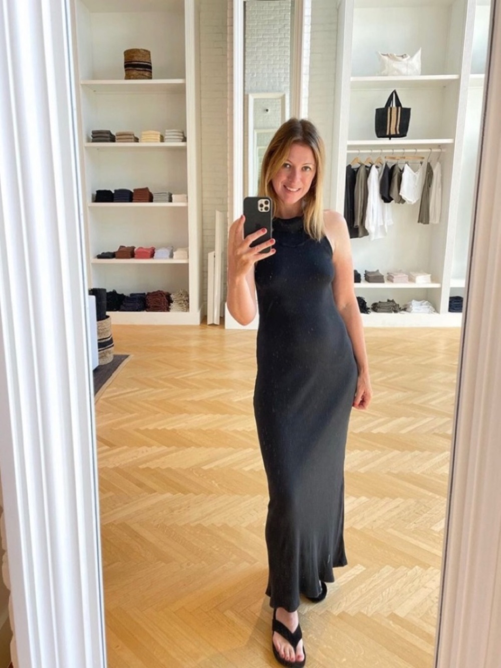 JAMES PERSE Cotton Ribbed Sleeveless Maxi Dress